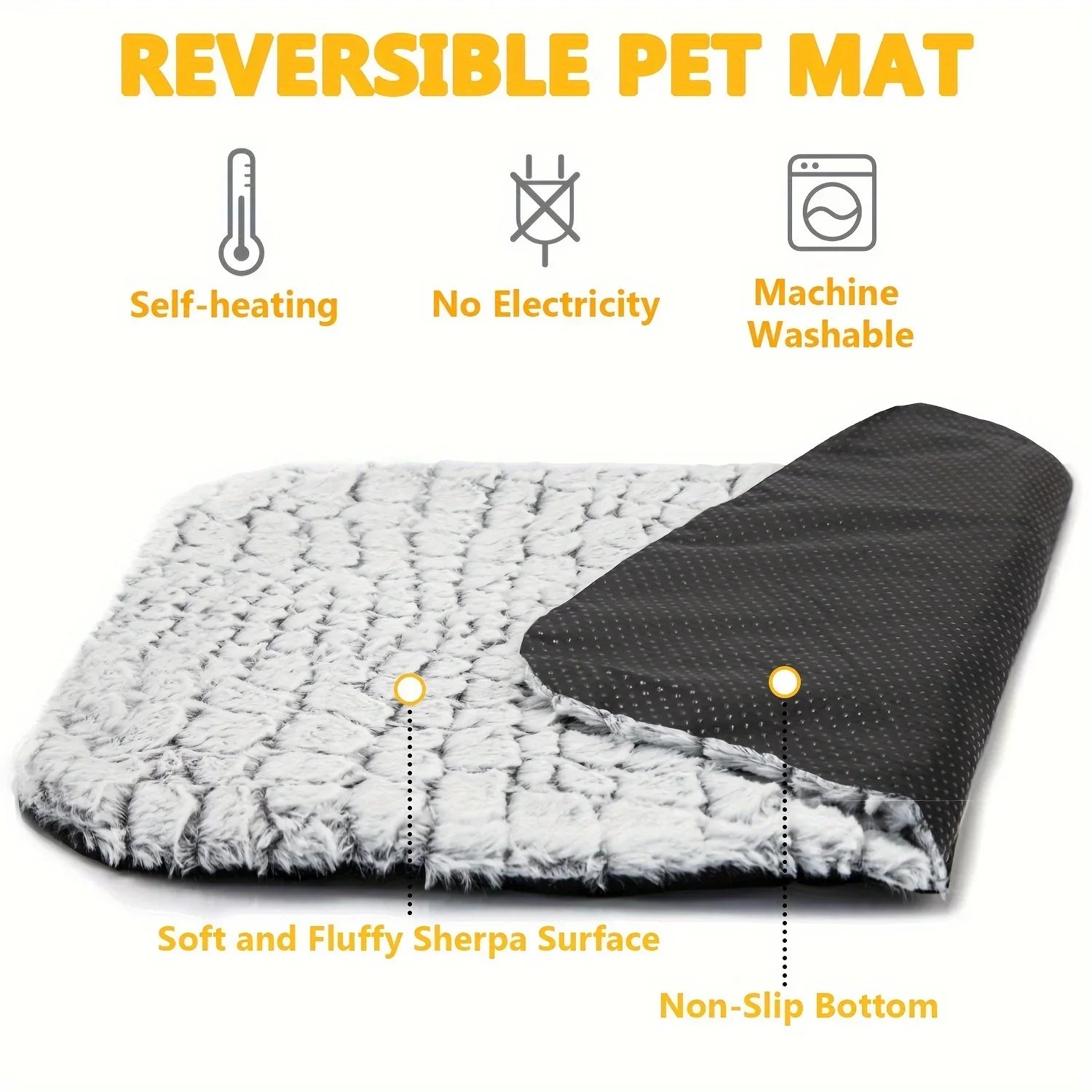 Zelfverwarmend kattenbed voor binnen en buiten, wasbaar en antislip 6