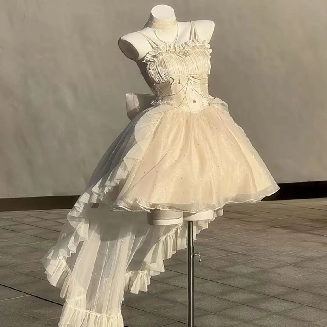Vestido de verán Solivelle para mulleres – vestido de algodón aireado con faixa na cintura e detalles brillantes