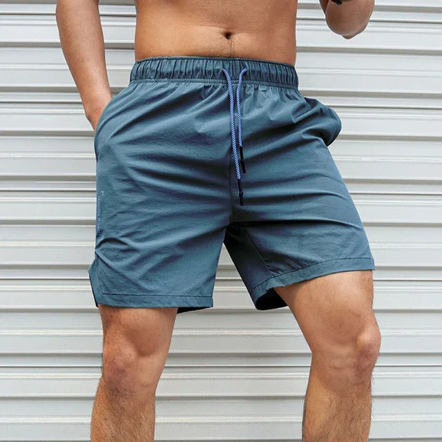 Melzano David effen color transpirable bañador para hombre con cordón ajustable