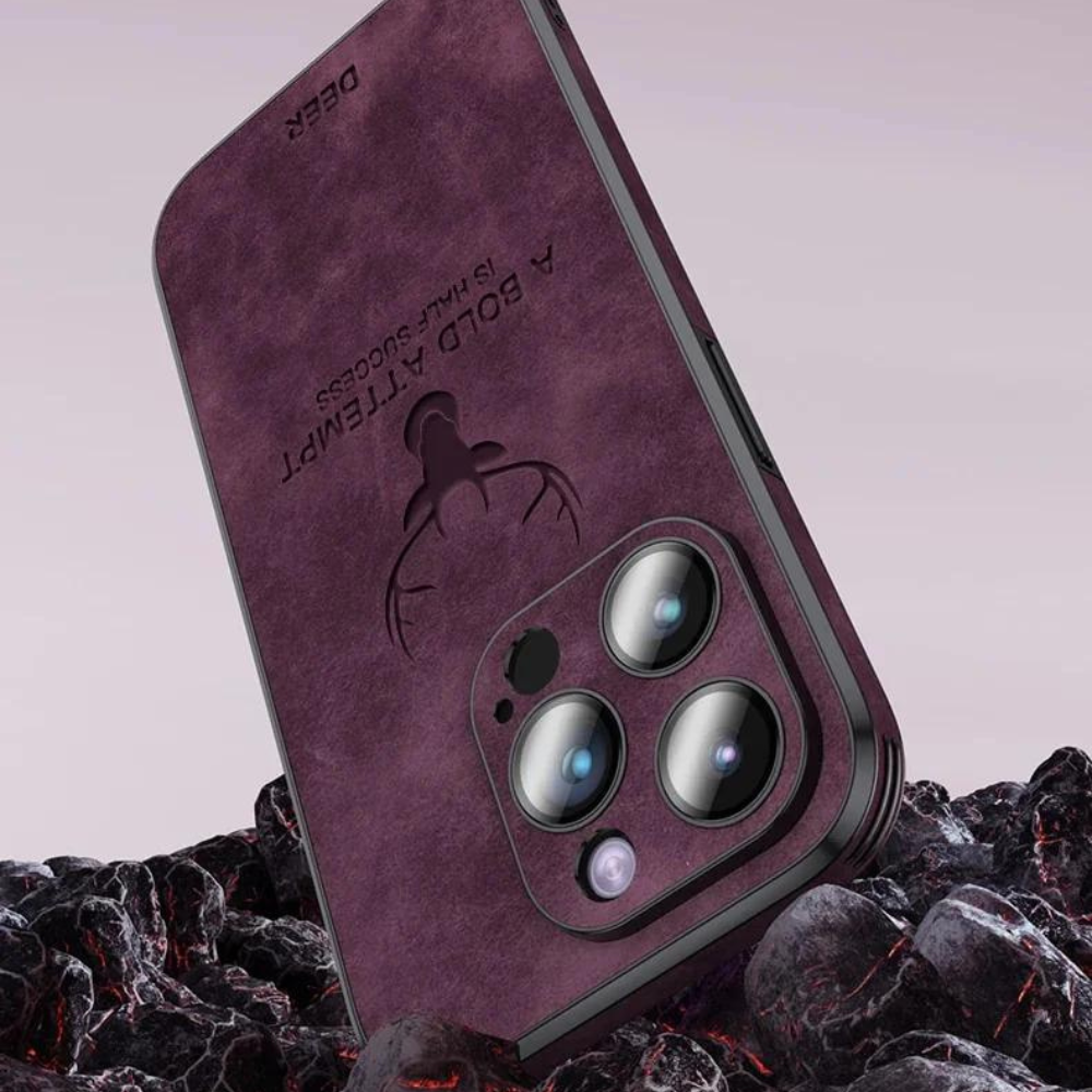 Deer – funda per a iPhone de cuir genuí i resistent als cops – disseny elegant i prim