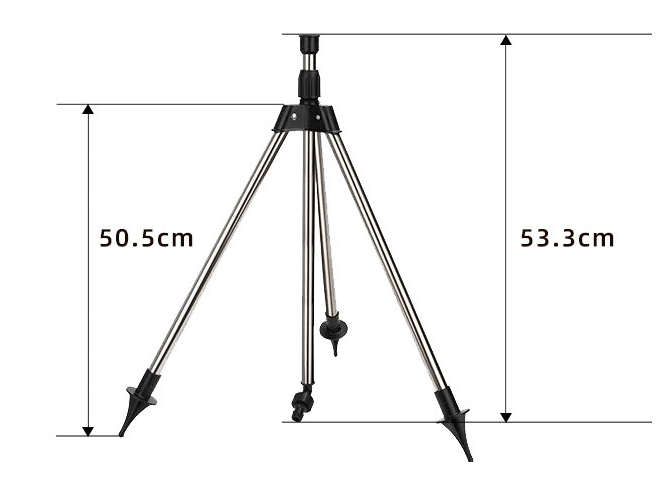 Gardexon – Aspersor de jardí giratori 360° amb trípode d'acer inoxidable – per gespes