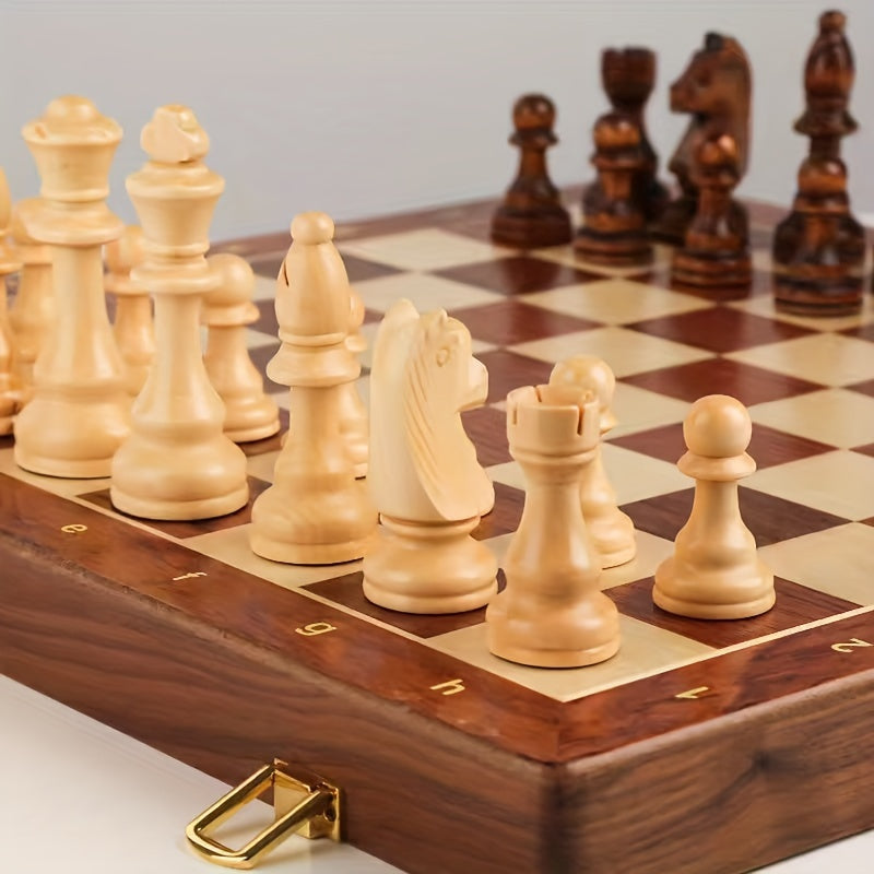 Regalis – Joc d'escacs de fusta amb tauler de torneig plegable i espai d'emmagatzematge