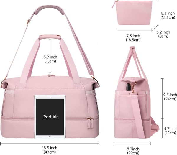 Melzano CarryEase | Bolsa de viaje versátil, impermeable y espaciosa - su compañera para viajar y para el gimnasio