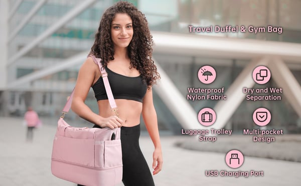 Melzano CarryEase | Bolsa de viaje versátil, impermeable y espaciosa - su compañera para viajar y para el gimnasio