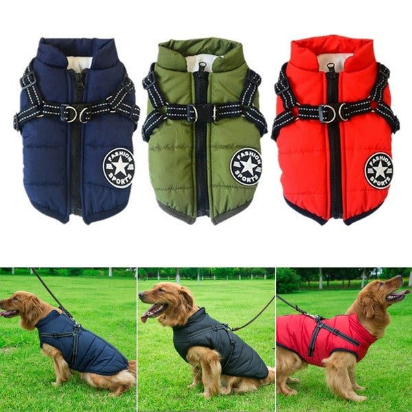 Melzano Chaqueta Impermeable para Perros con Arnés