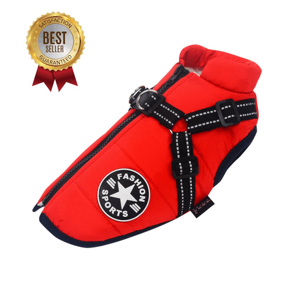 Melzano Chaqueta Impermeable para Perros con Arnés
