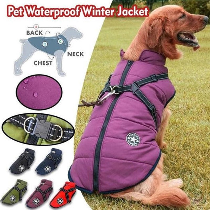 Melzano Chaqueta Impermeable para Perros con Arnés