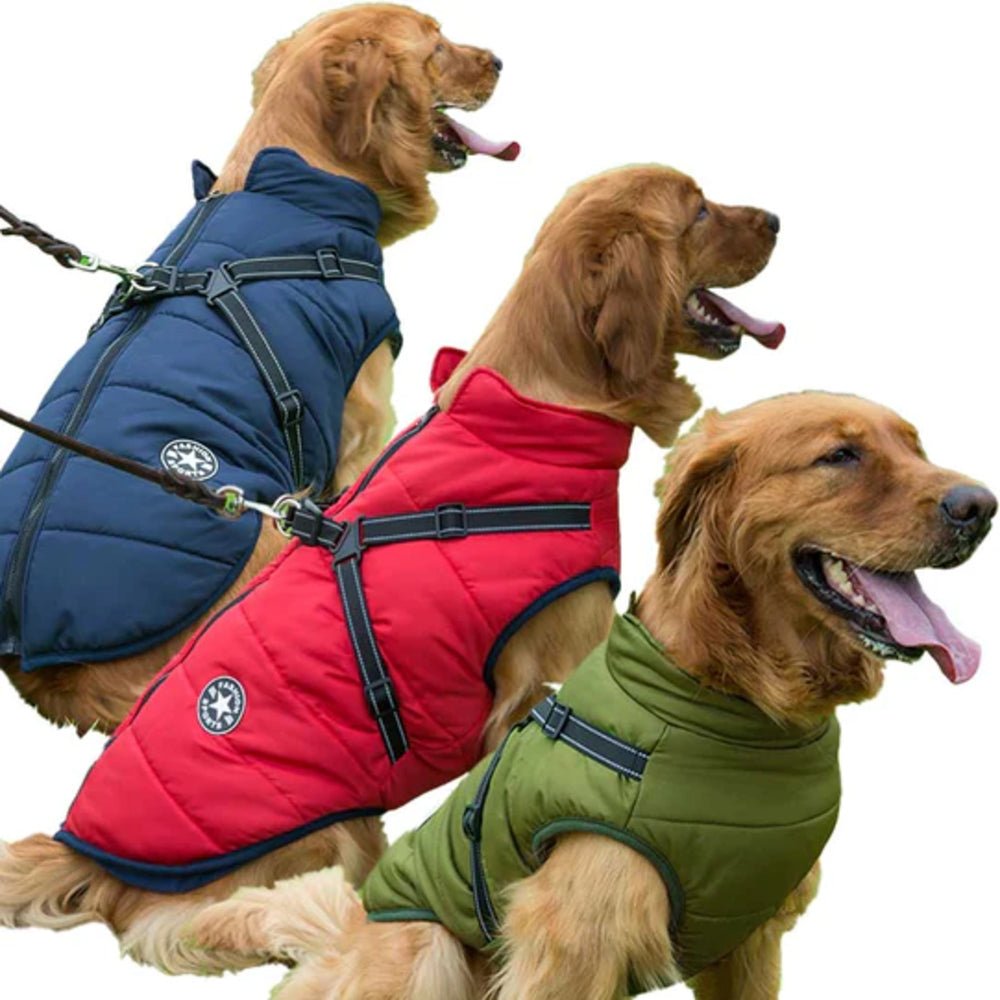 Melzano Chaqueta Impermeable para Perros con Arnés