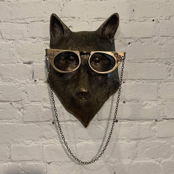 WallCritters – Decoració de paret amb cap d'animal juganer – Disseny de resina pintat a mà