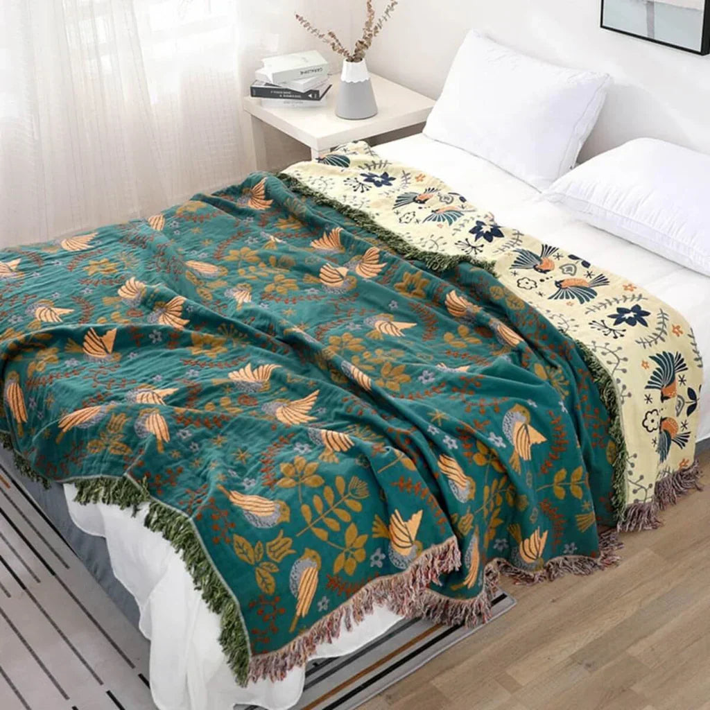 NordicNest – Manta escandinava reversible para pájaros de algodón