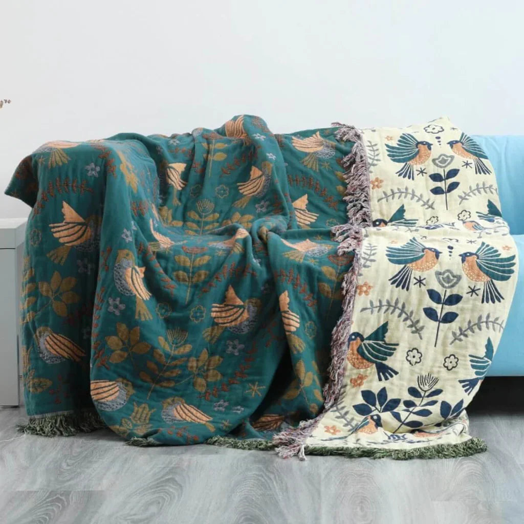 NordicNest – Manta escandinava reversible para pájaros de algodón