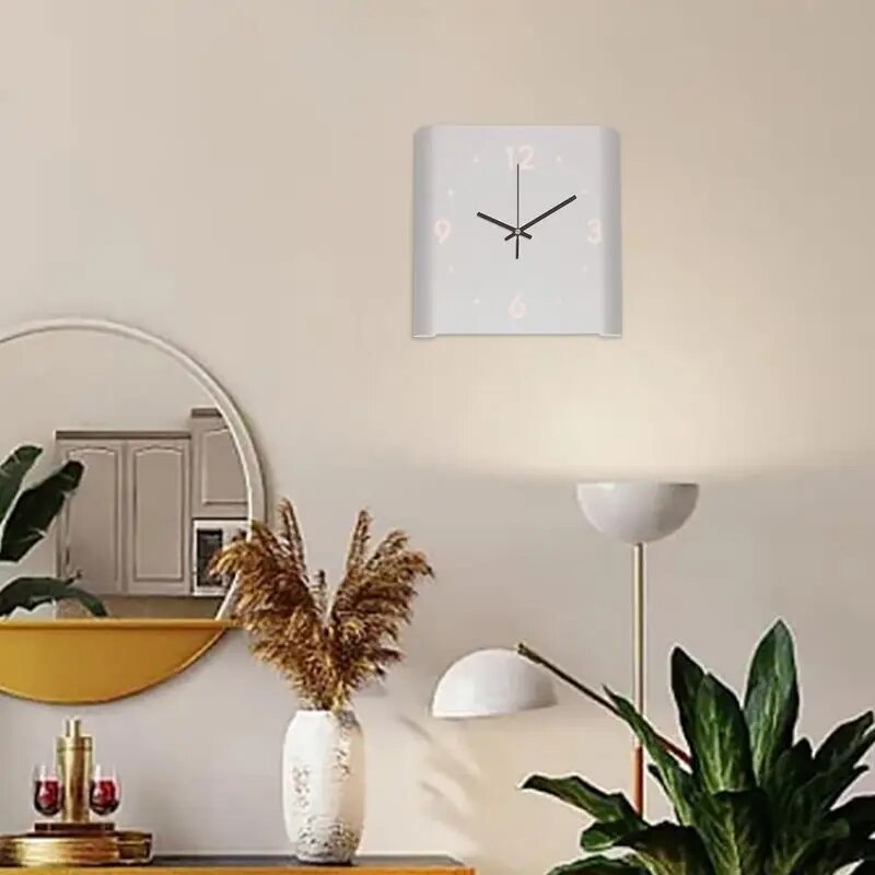 Klokuur | Vierkante Wandklok met Licht | Minimalistisch | Moderne Wandklok | Eenvoudige Kamerdecoratie