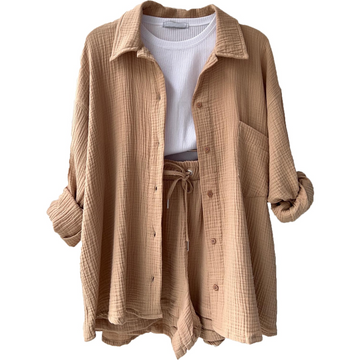 Melzano Andrea Co-ord | Elegant en ademend katoenen co-ord pak voor vrouwen