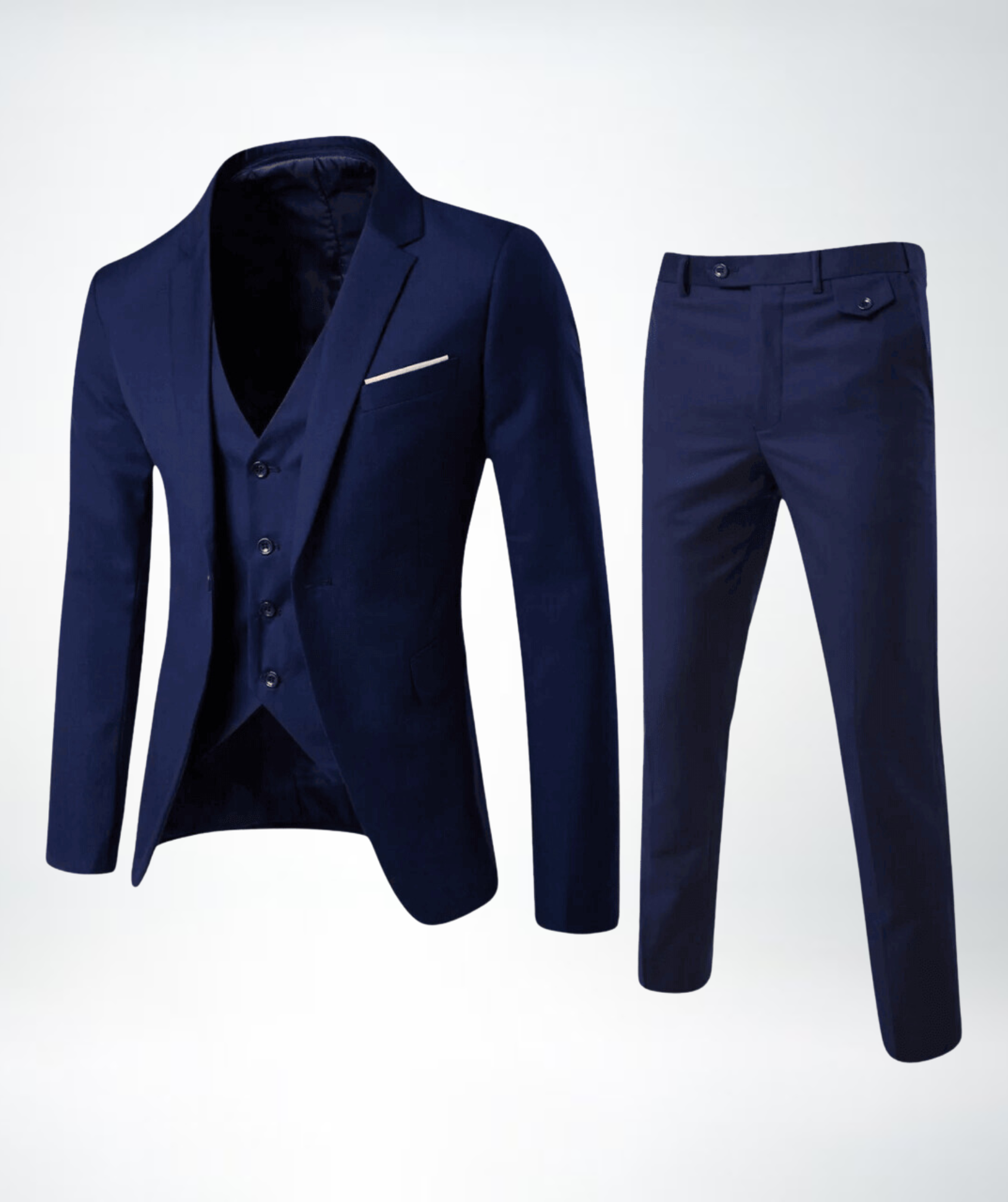 Vestit de home Finn – vestit de tres peces amb armilla i tall modern