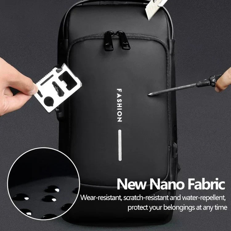 Melzano James | Bolso de hombro USB antirrobo para viajes y deportes