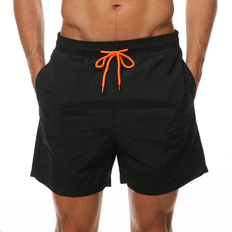 Melzano Aron solid color men's swim shorts in beach style