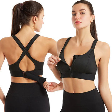 Melzano Empowerfit | Comfort Sport Bra With Zipper Closure