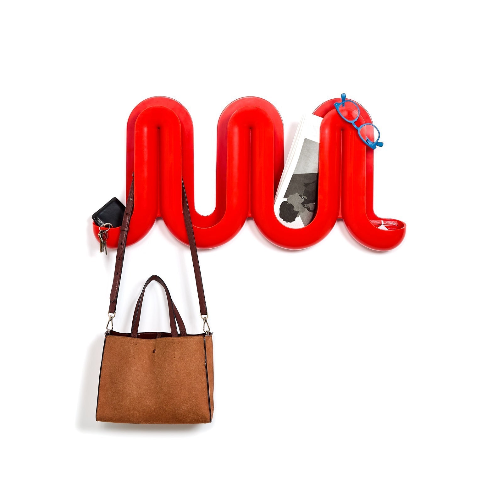 Rewavé – Penja-robes de peu i prestatge per a roba, disseny ondulat, plàstic reciclat