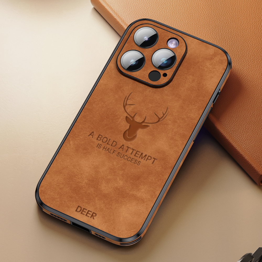 Deer – funda per a iPhone de cuir genuí i resistent als cops – disseny elegant i prim