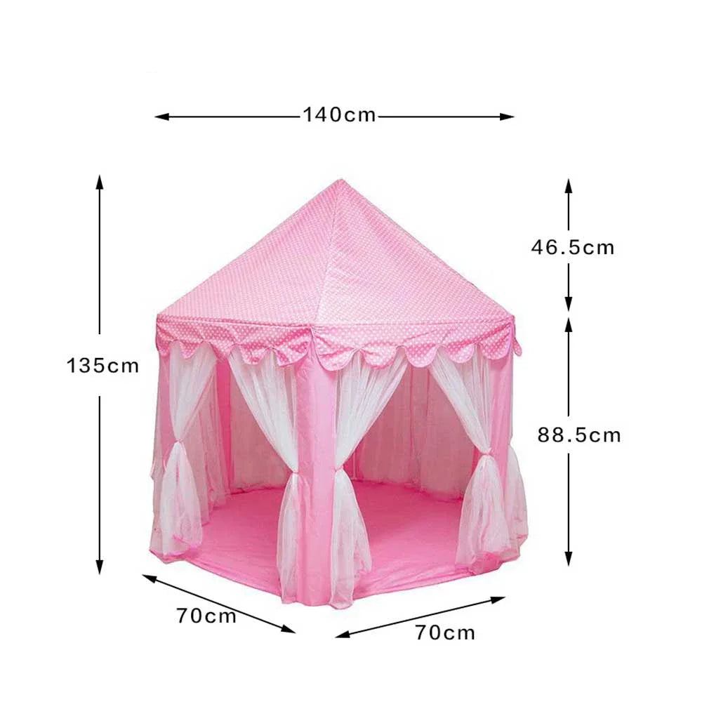 Tenda de xogo de princesa rosa para nenas | Espazo de xogo máxico