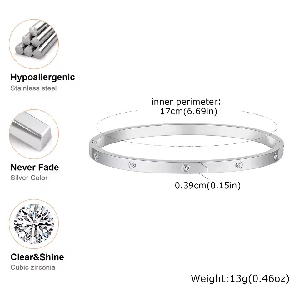 Aurelia – Conjunt de polseres d'acer inoxidable color plata – elegant per a dones a l'estiu