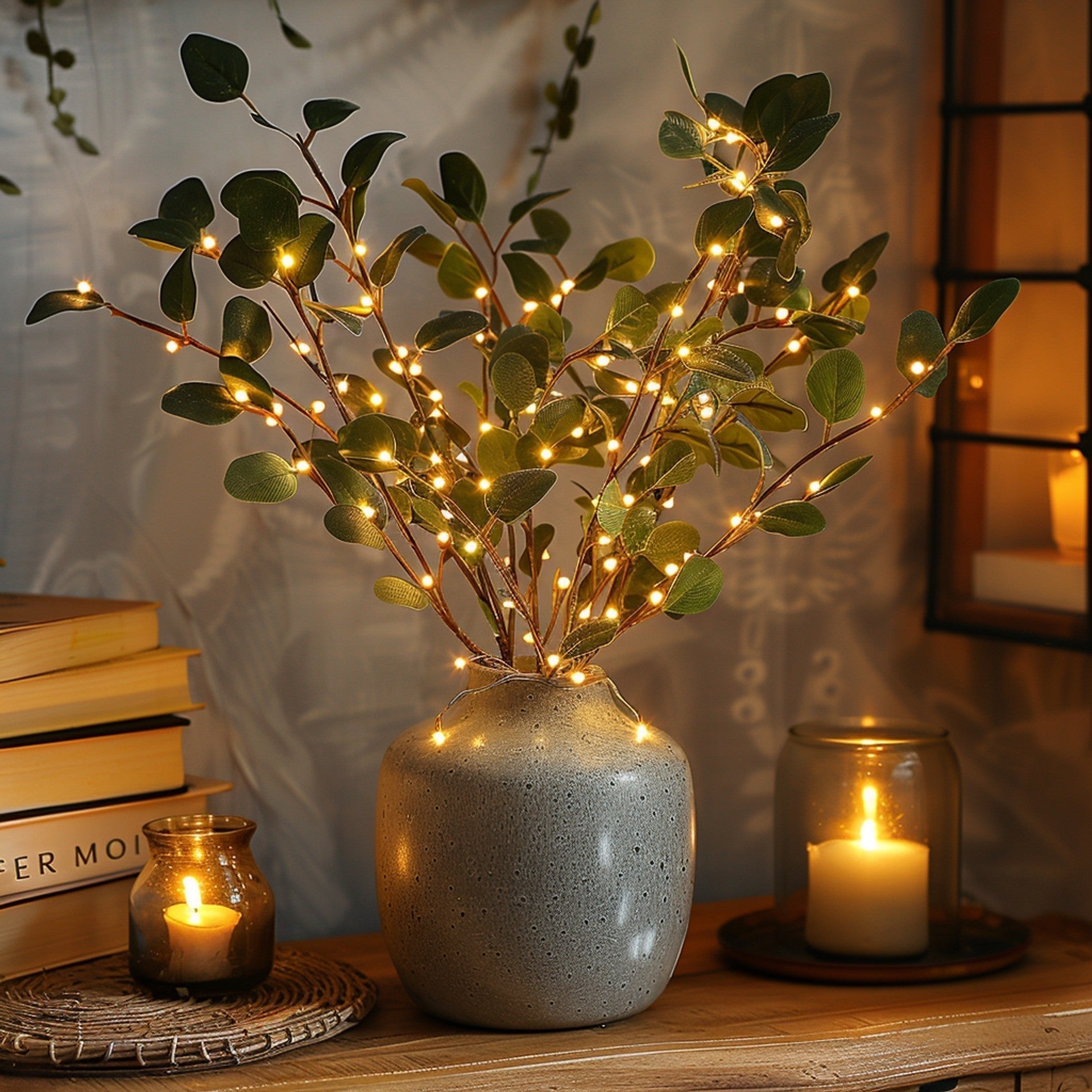 Luminara - Llums de fades branca d'olivera – 120 LED blancs càlids