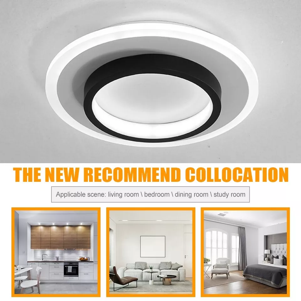 Metrona – Llum de sostre LED rodona – Metall i acrílic per a passadís i sala d'estar