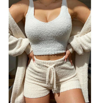 3-piece pajama set for women – soft, comfortable and with a stylish dressing gown