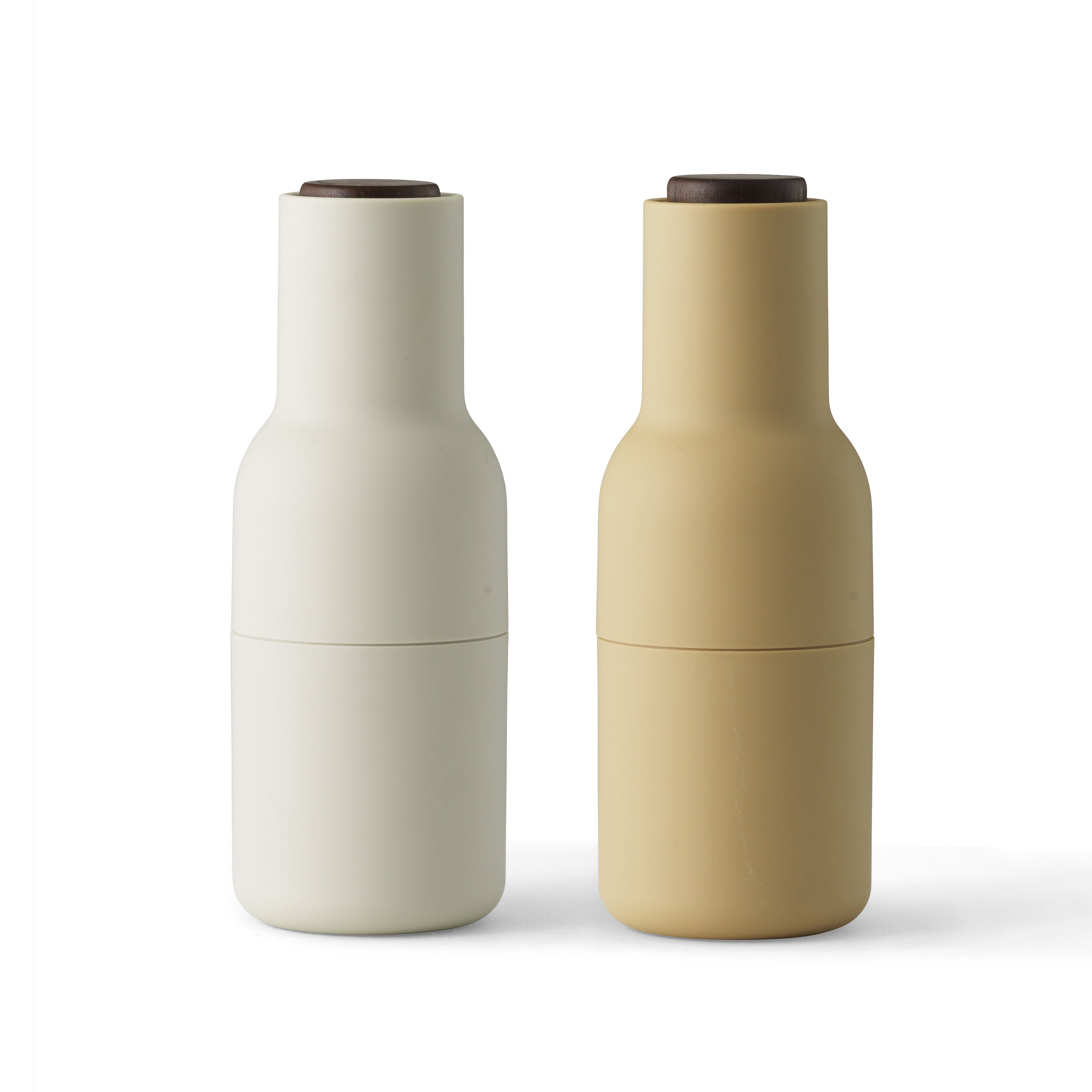 Millora – Set de molinillos de botellas de 2 piezas para sal y pimienta, cerámico