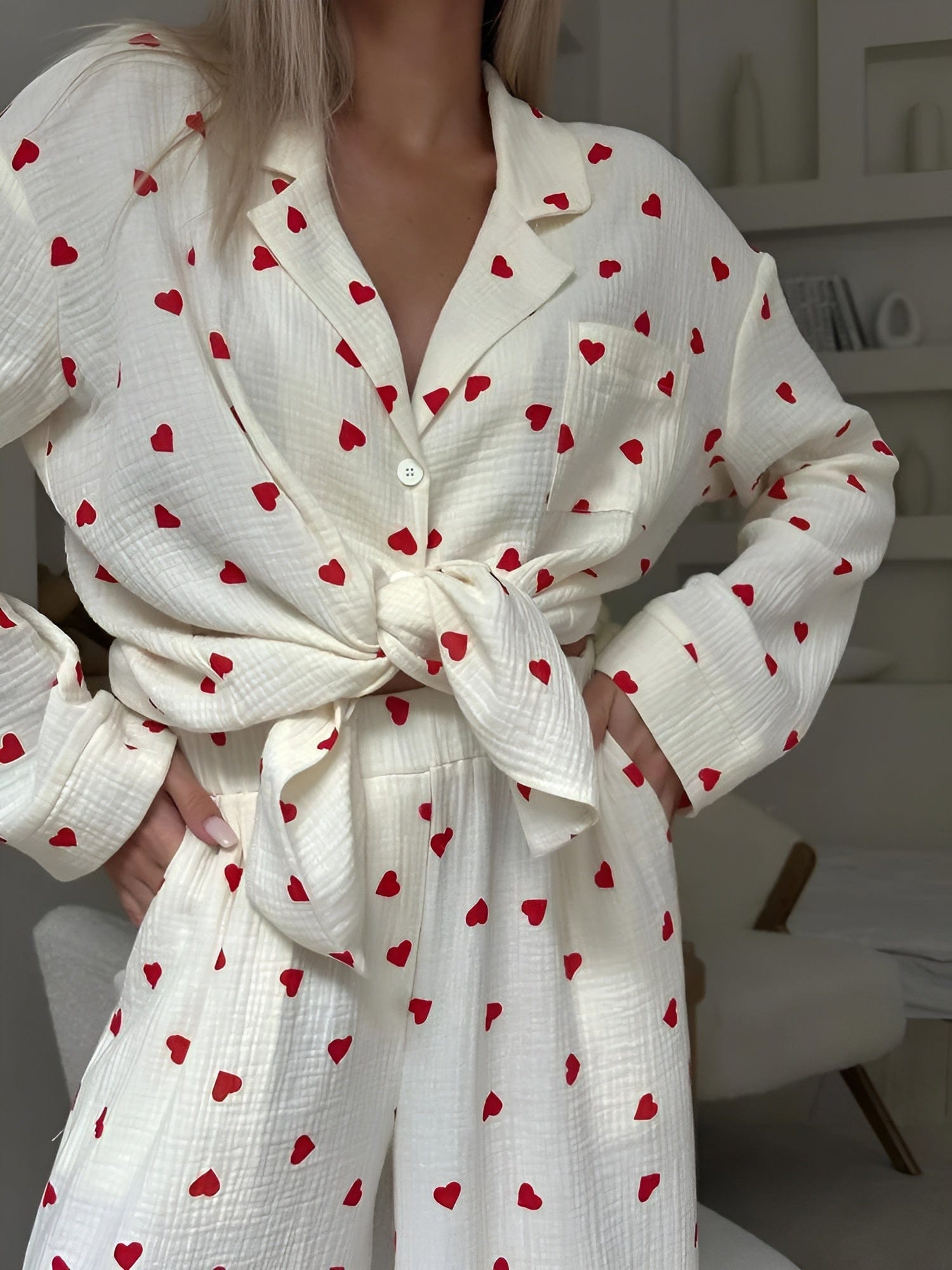 Lola – Conjunt de pijama de cors tous de cotó transpirable per a la comoditat