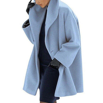 Nidia Jas - Abric de llana elegant amb coll ample per a dona