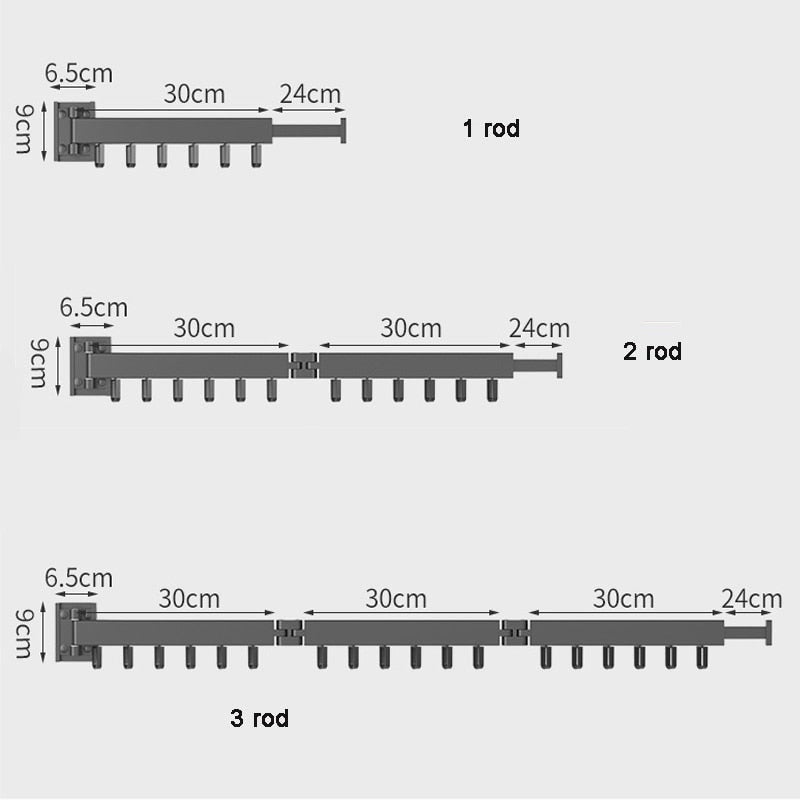 Secadora extensible – Percha plegable para colgar na parede