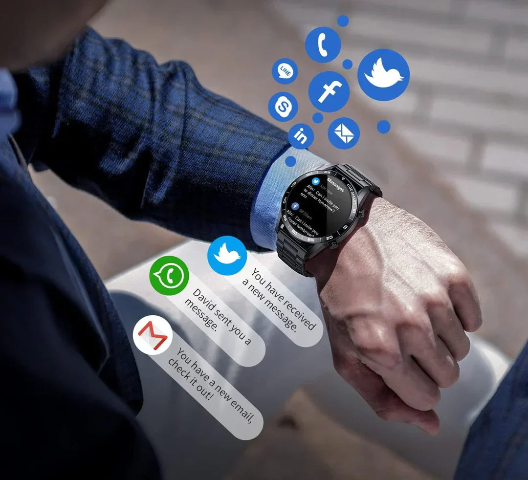Luxe Smartwatch Men | Multisport, Notifications & Stylish Design