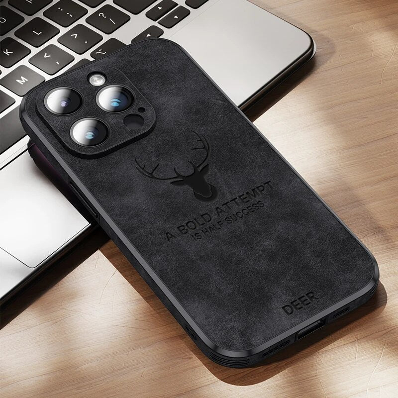Deer – funda per a iPhone de cuir genuí i resistent als cops – disseny elegant i prim