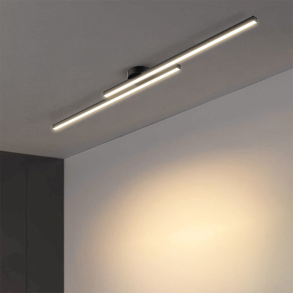 Alurex – Moderne aluminium LED plafondlamp – Semi flush lang design