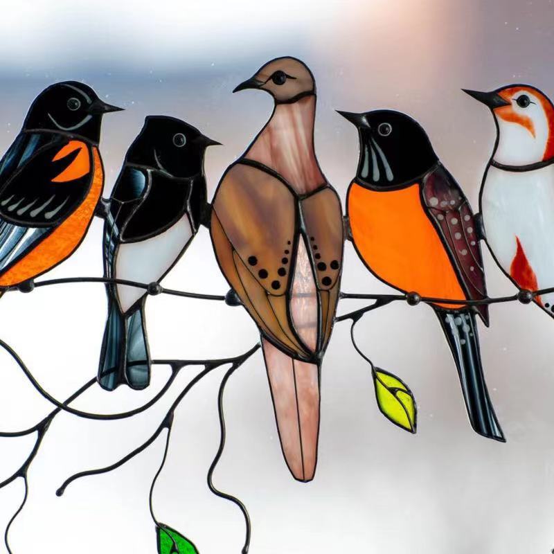 Melzano ColorAura | Gebrandschilderd glas vogel Suncatcher