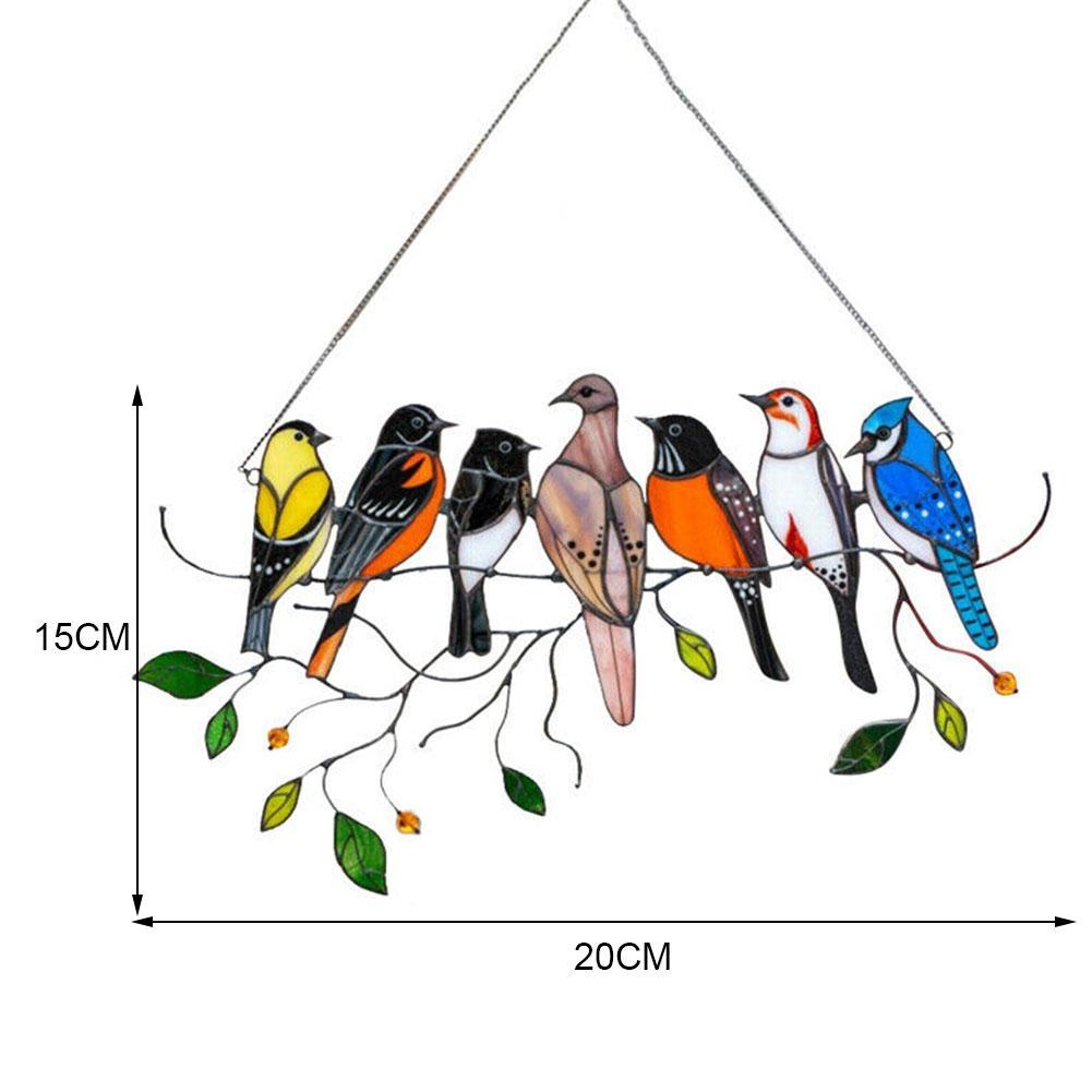 Melzano ColorAura | Gebrandschilderd glas vogel Suncatcher