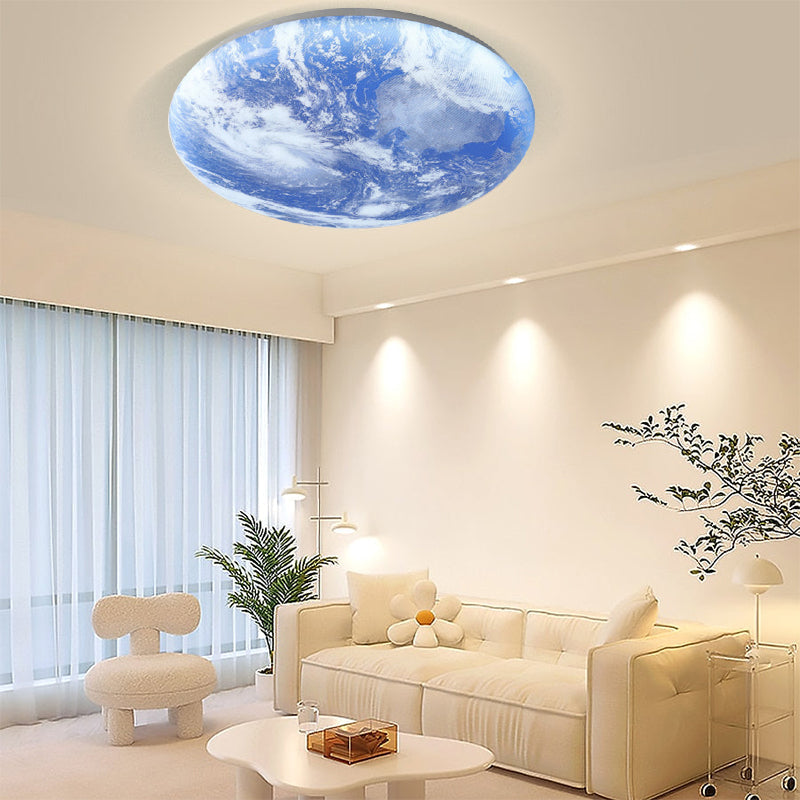 Lunaro – Minimalistische ronde plafondlamp – Hout & acryl LED design