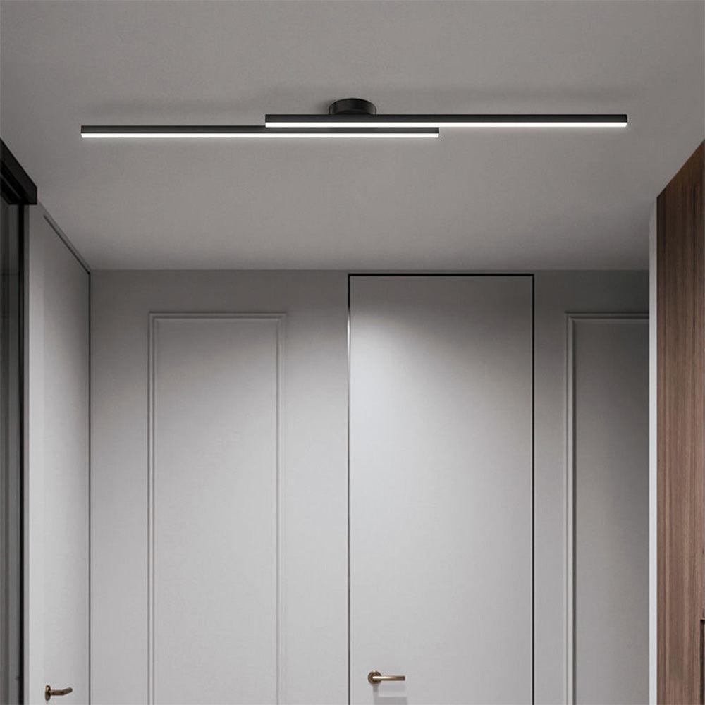 Alurex – Moderne aluminium LED plafondlamp – Semi flush lang design
