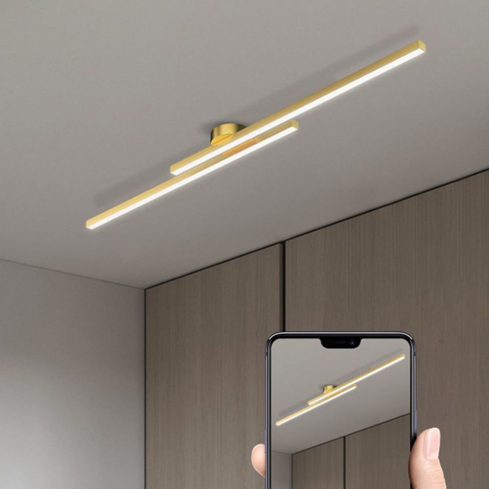 Alurex – Moderne aluminium LED plafondlamp – Semi flush lang design
