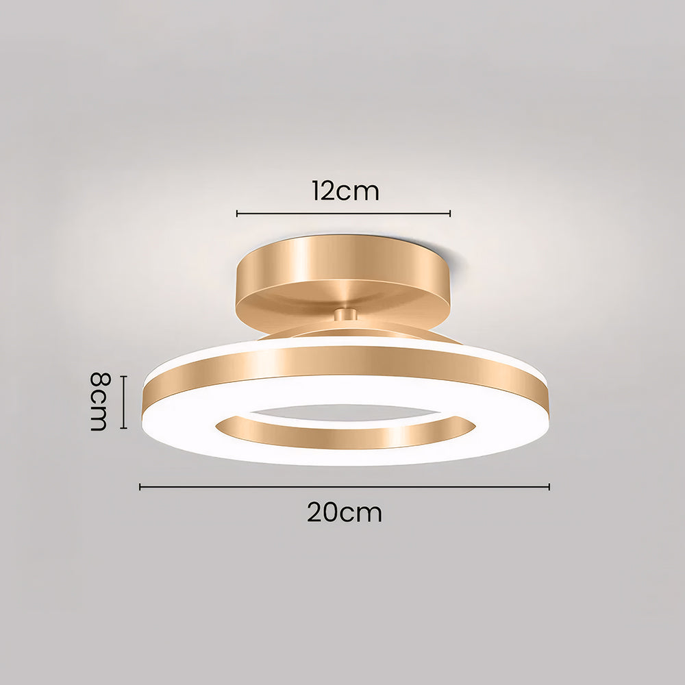 Aurion – Moderne LED plafondlamp – Gouden ijzeren design voor hal