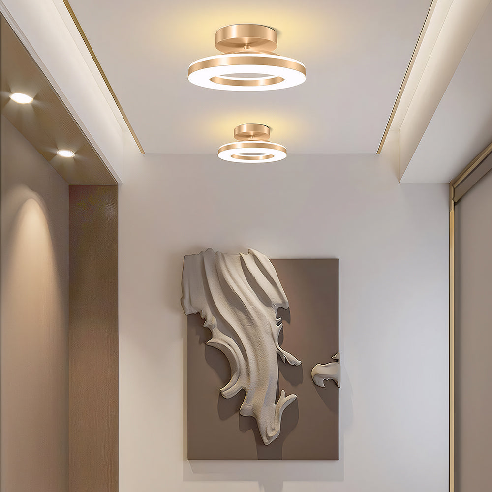 Aurion – Moderne LED plafondlamp – Gouden ijzeren design voor hal