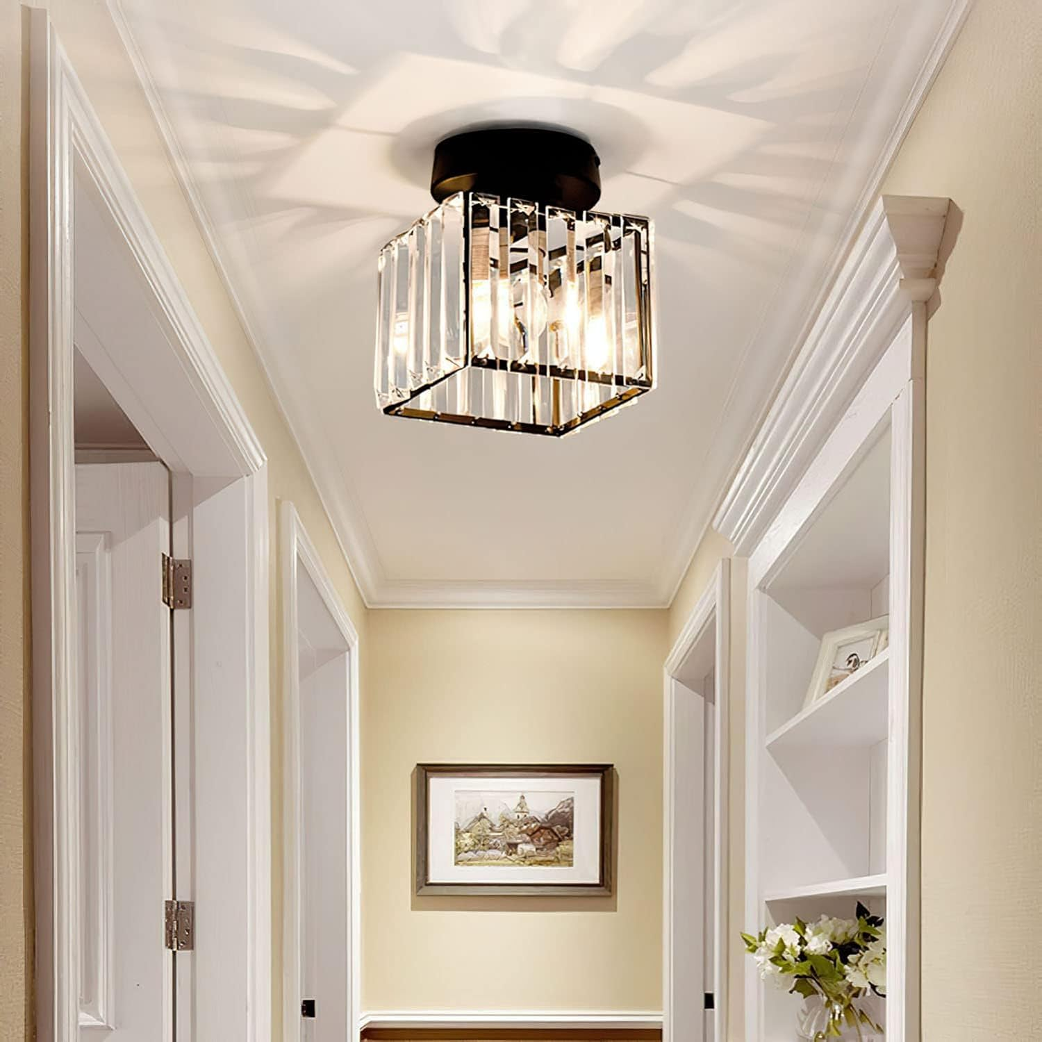 Bravura – Moderne flush plafondlamp – 1-lichts zwart design