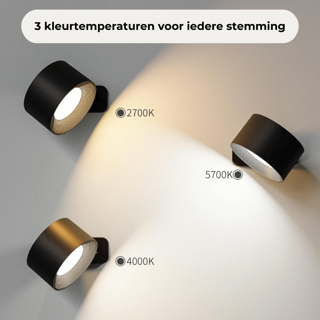 Melzano Glow360 Wireless Rechargeable 360° Wall Lamp for Effortless Ambient Lighting