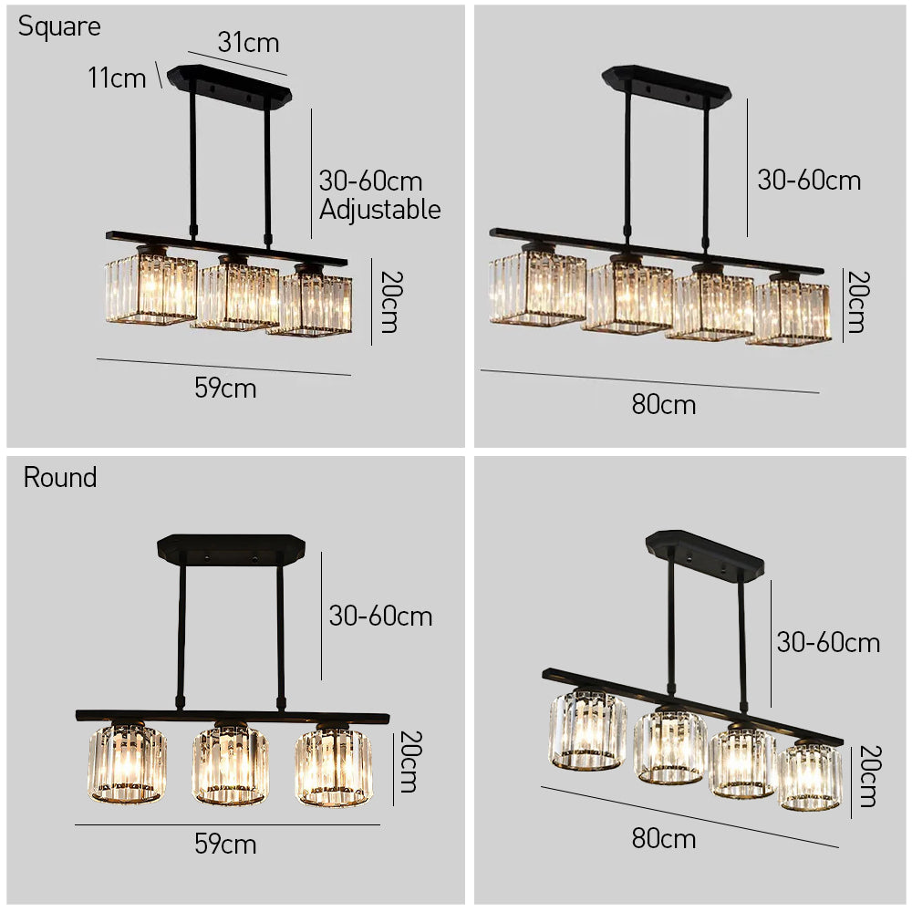 Artesso – Moderne Art Deco glazen hanglamp – Keukeneiland kroonluchter