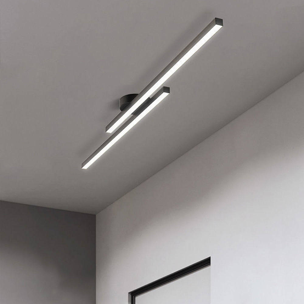 Alurex – Moderne aluminium LED plafondlamp – Semi flush lang design
