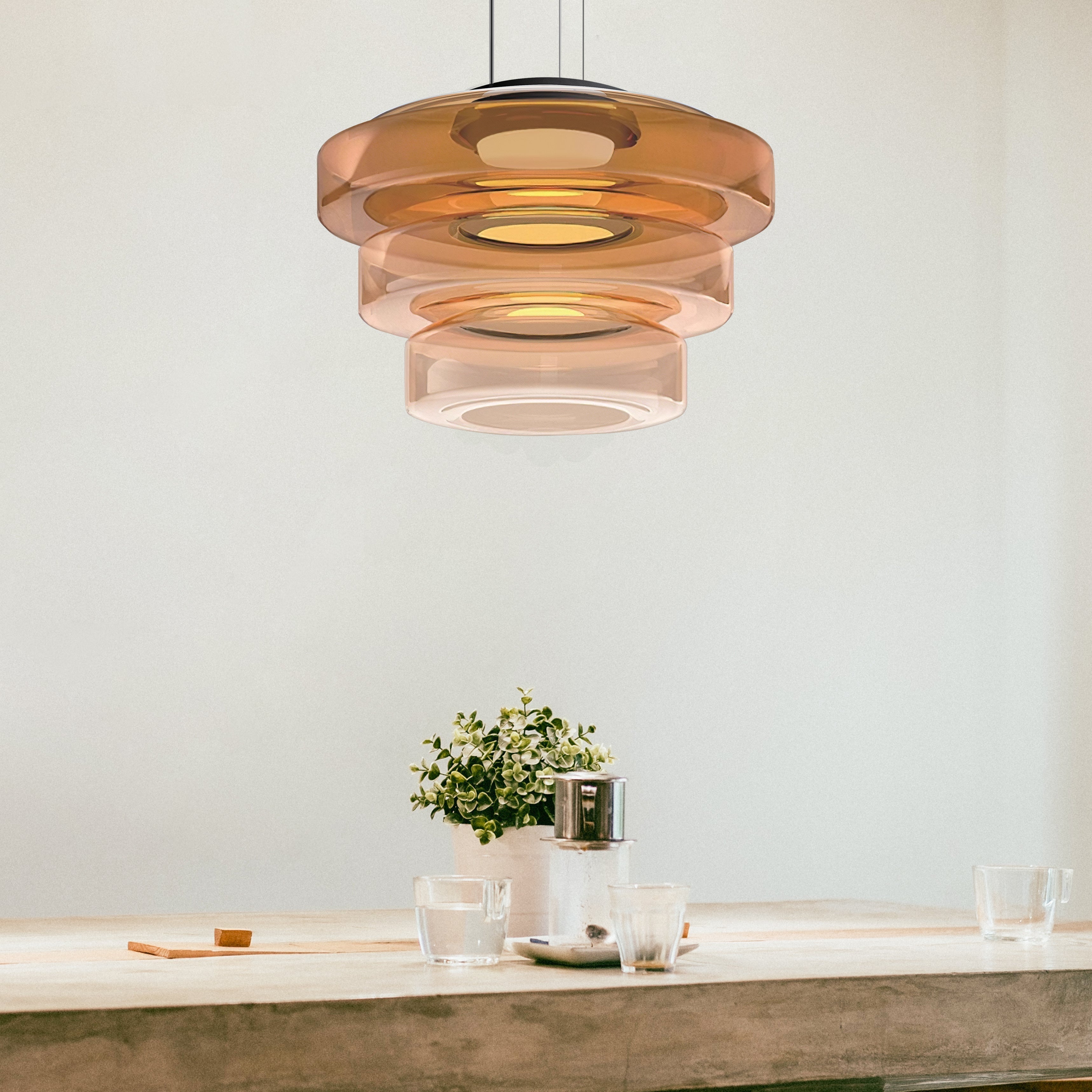 AuroraLicht – Glazen Bauhaus Hanglamp | Modern & Verstelbaar Design
