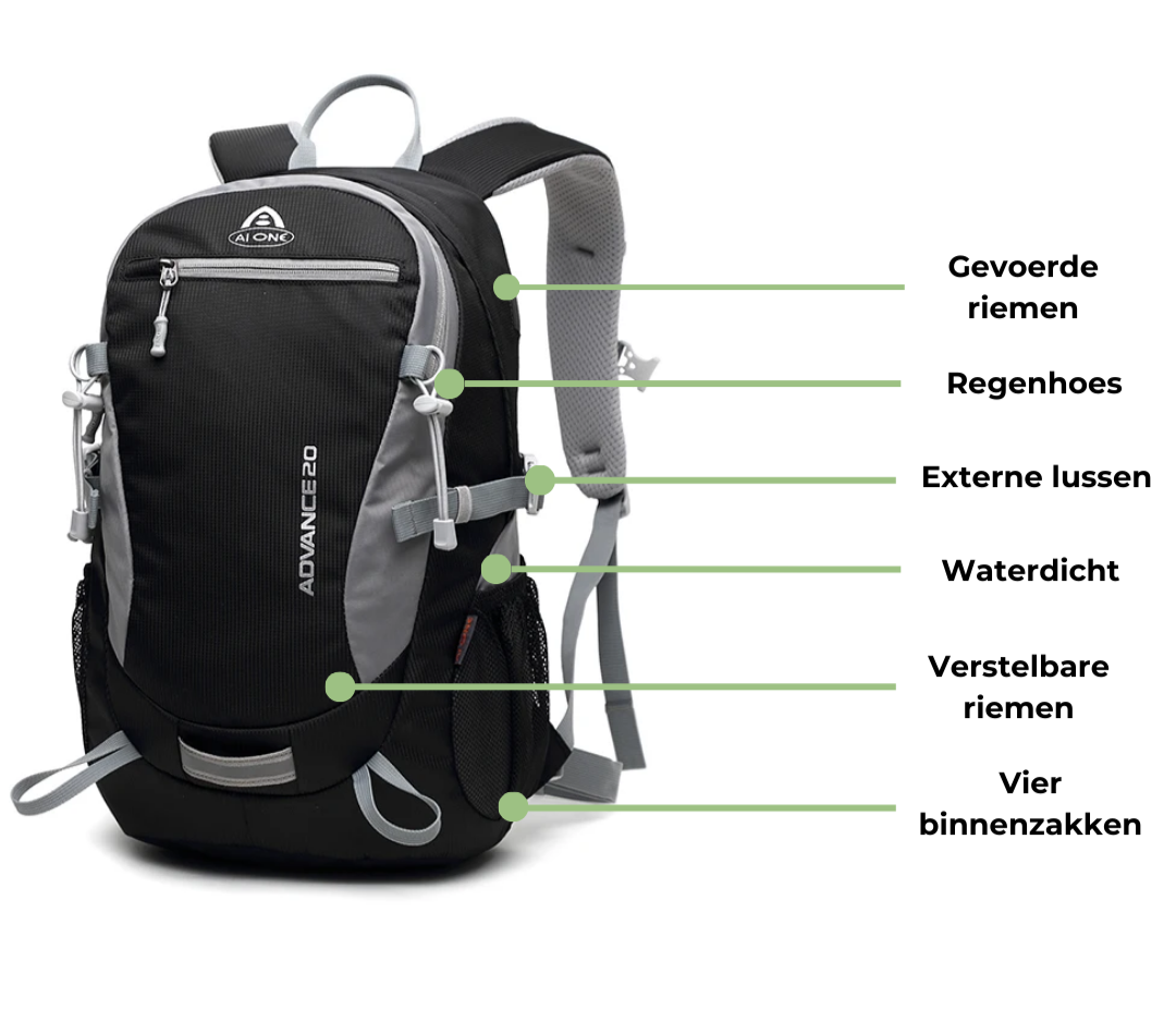 Hiking Rugzak 20L – Lichtgewicht & Waterbestendig met Regenhoes