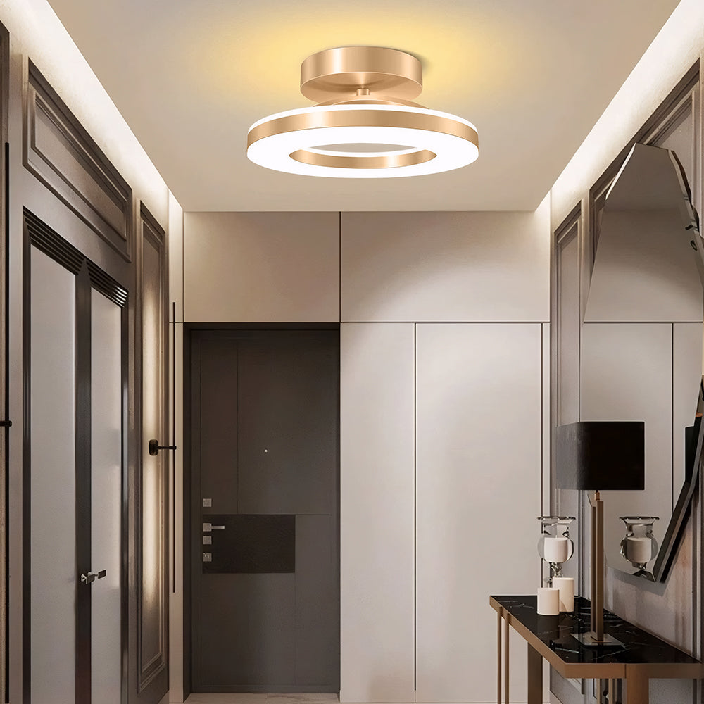 Aurion – Moderne LED plafondlamp – Gouden ijzeren design voor hal