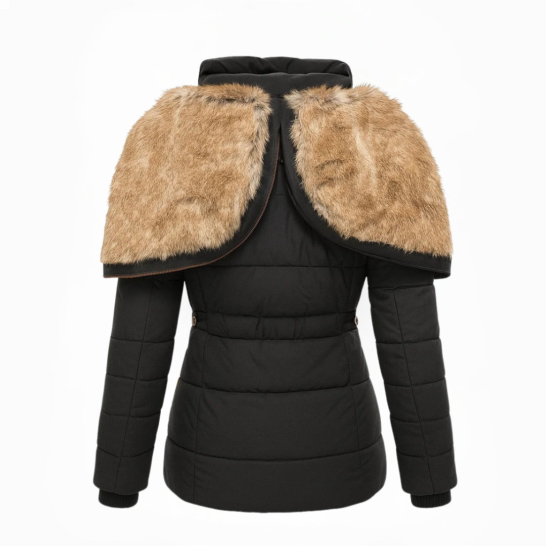Chaqueta de invierno para mujer Aniek con forro de piel – chaqueta entallada cálida con capucha